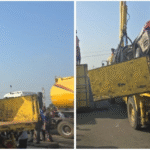 Miracle! Man Rescued Alive After Tanker Falls On His Car In Mile 2, Lagos State (Video):